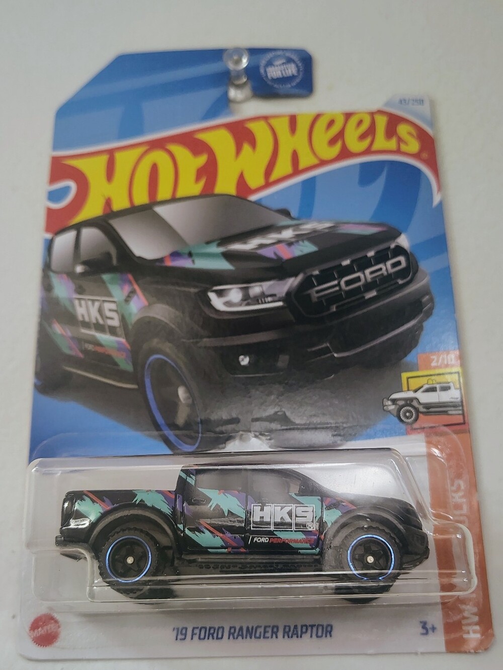2019 Ford Ranger Raptor Hot Wheels HW Hot Trucks 2/10 Black HKS Diecast
